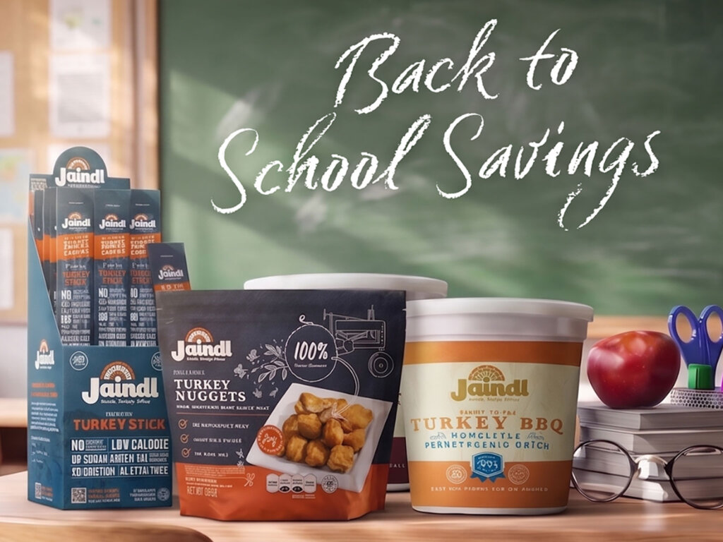 Jaindl Back to School Savings products on a school desk
